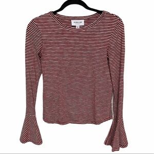 Highline Collective | Red Bell Sleeve Striped Top